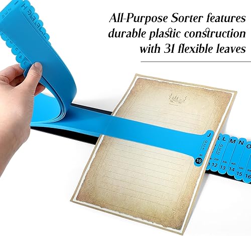 Miniatura 5 de PerKoop Clasificador de documentos de plástico multiusos, organizador de archivos alfabético A-Z, organizador de papel compacto vertical que ahorra