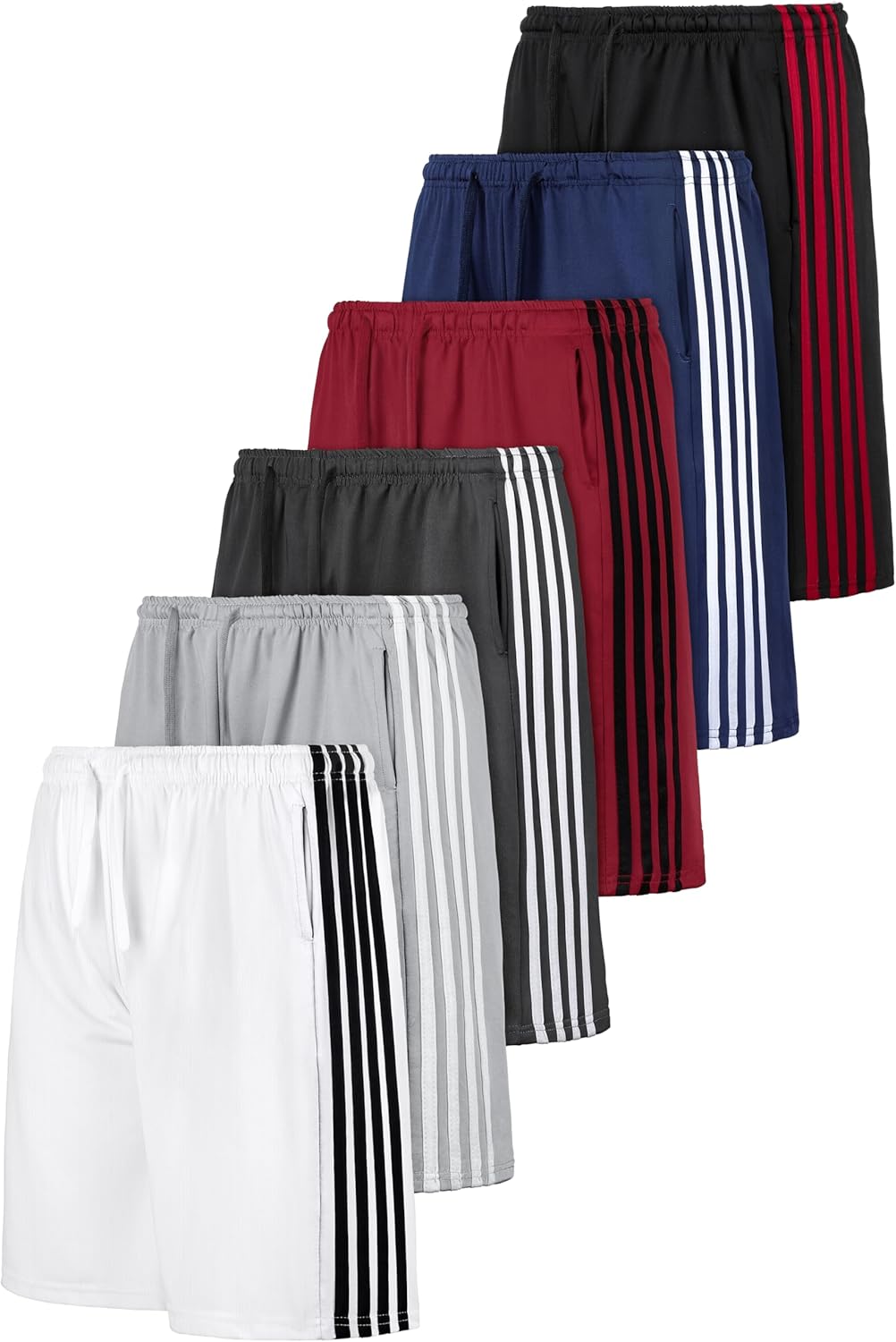 Resinta 6 Pack Youth Boys' Athletic Shorts Boys Basketball Shorts with Pockets Quick Dry Active Running Shorts
