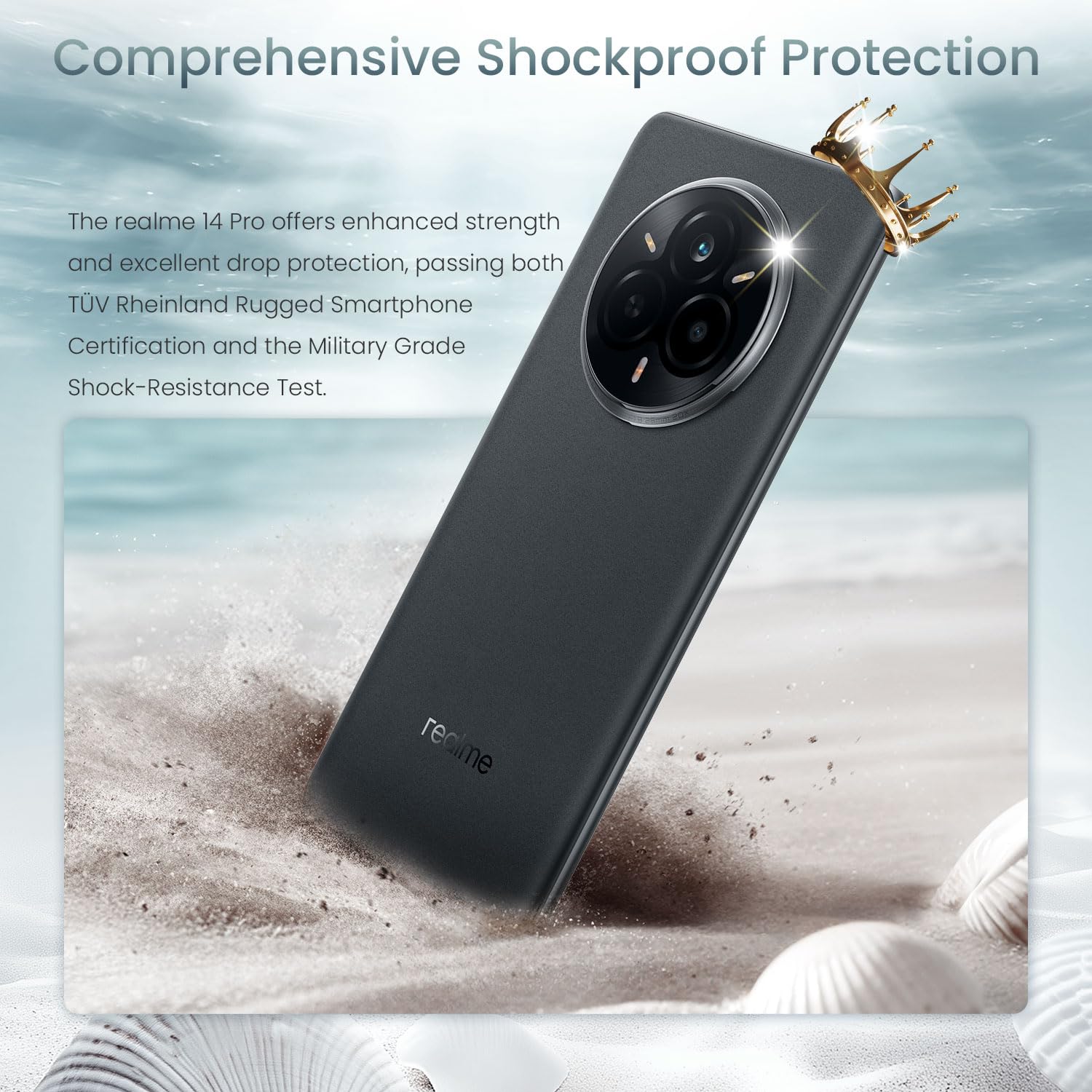 realme 14 Pro 5G Smartphone 12GB+512GB, Grey | Batteria 5130mAh, Ricarica Rapida 45W, Display 6,72 pollici, frequenza 120Hz, Fotocamera 50MP, Dimensity 7300 Energy, IP69