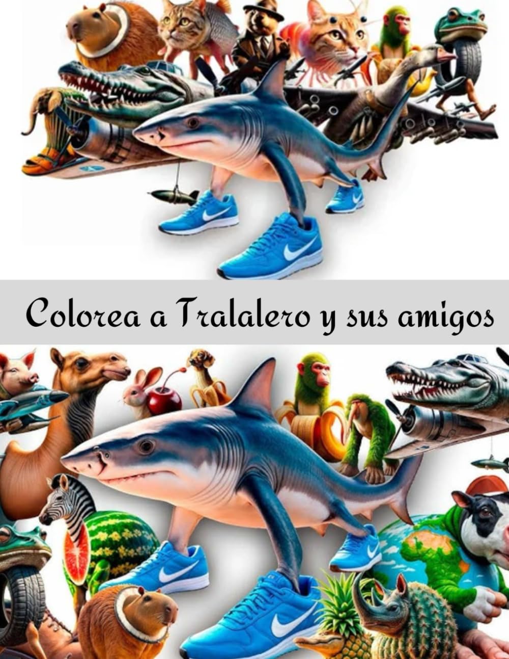 Colorea a Tralalero y sus amigos: Libro de colorear inspirado en el Italian Brainrot más viral, colorea el caos más divertido del Italian Brainrot