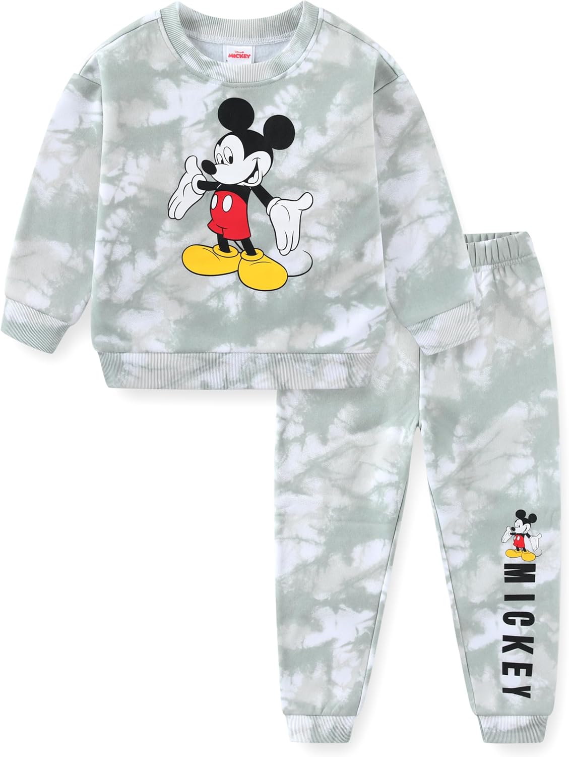 Disney Mickey Mouse Boys Sweatshirt and Pants Set for Toddler and Little Kids