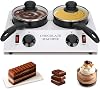 Dual Chocolate Melting Pots with Independent Temperature Controls Chocolate Tempering Machine with Removable Pots for Fast, Precise Melting and Heating of Chocolate, Candy, Butter, Cheese