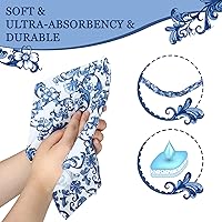 Vista 5 de Estune 200 servilletas de 2 capas desechables de papel con flores de papel para cena, servilletas de mano para baño, tocador, boda, vacaciones