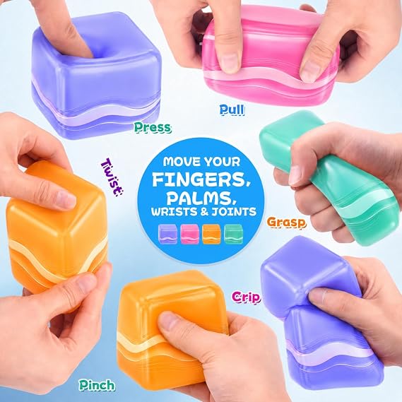 Squishy Fidget Toys Nice Ice Cube 5cm 4 Stück Fidget Cube Stressball für Kinder Erwachsene Antistressball Soft Slow-Rising Anti Stress Spielzeug