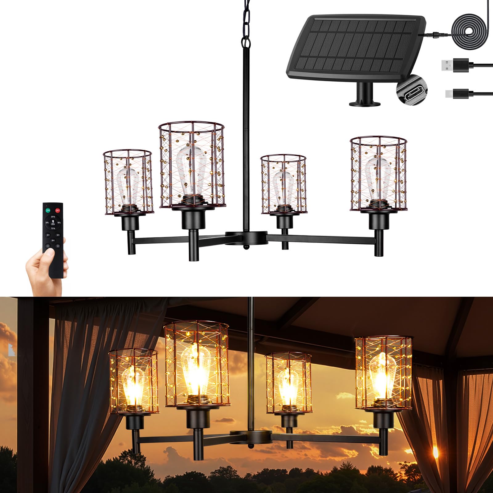 ALL FORTUNE Copper Wire Chandelier