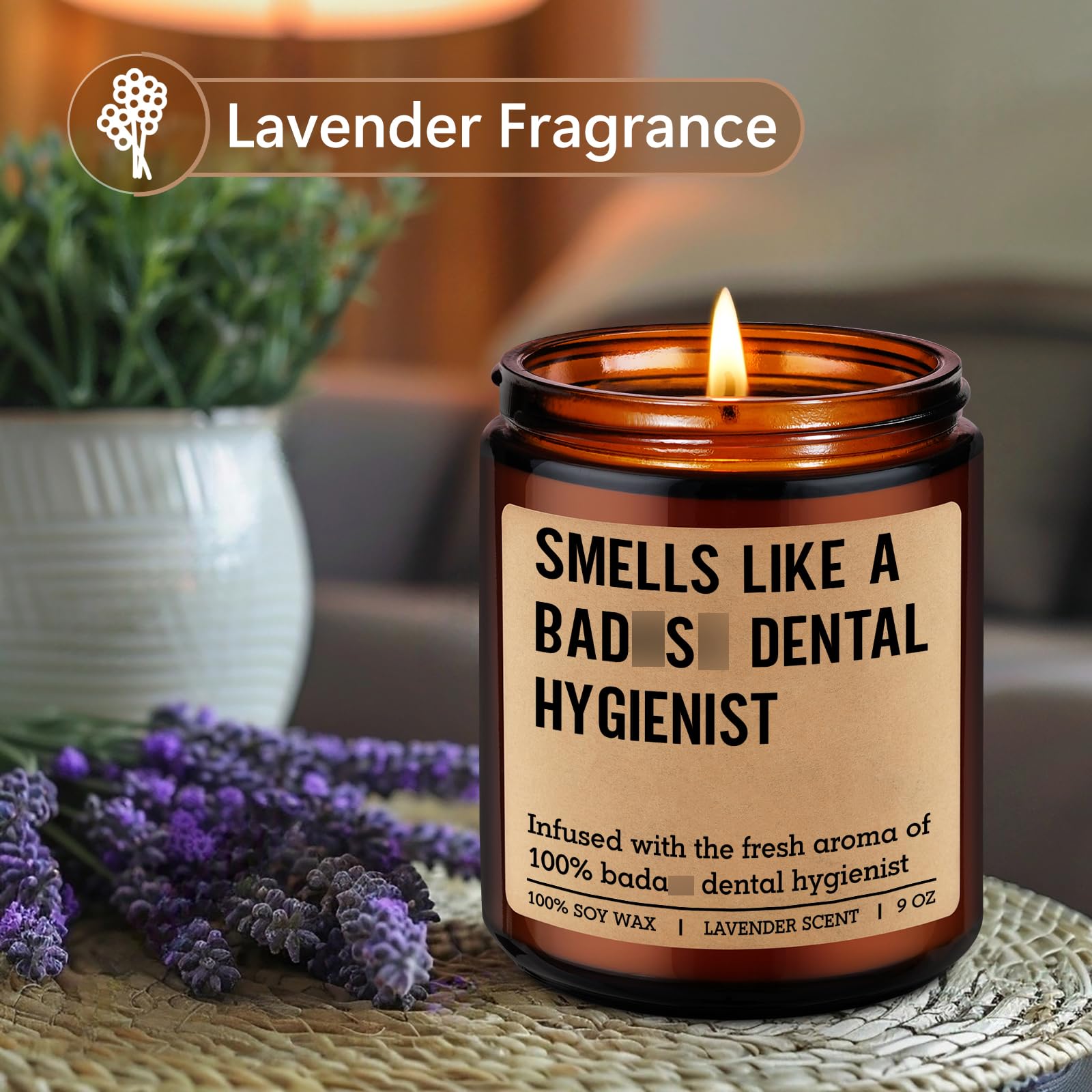 LEADO Scented Candle, Dental Hygienist Gifts - RDH Graduation, Dental Hygiene Gifts for Women, Men - Funny Congrats, Appreciation Ideas for Hygienist, School Student, Coworkers - RDH Retirement Decor