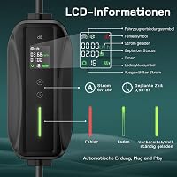 dé Type 2 Elektromos Autó Töltőkábel Schuko 3.68 kW Digitális Kijelzővel - 6m Hordozható EV Töltő Peugeot, Citroën, Mercedes, Audi, BMW, VW  7