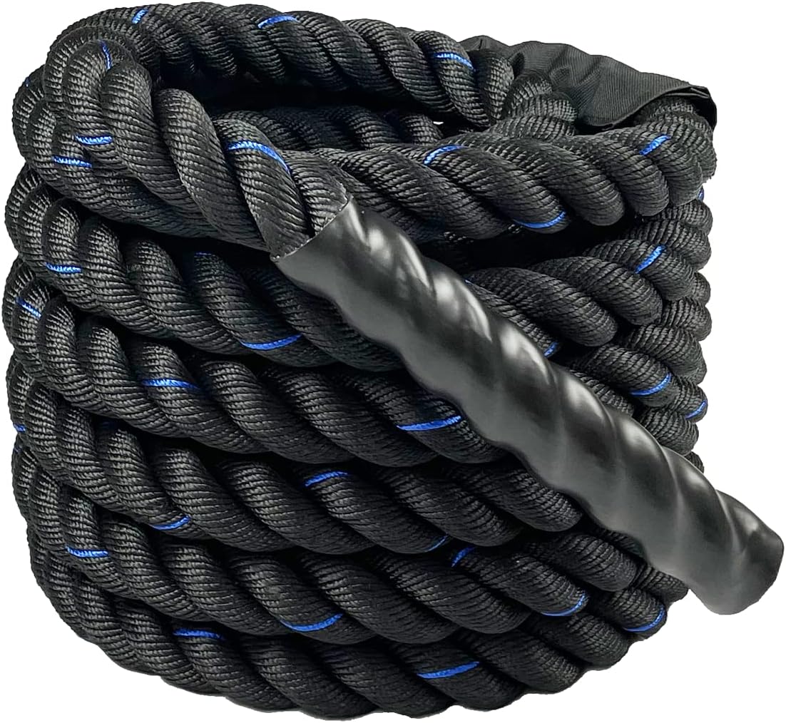 Heavy-Duty Battle Rope 1.5in x 40ft Conditioning Workout Tool for Cardio HIIT Cross Training