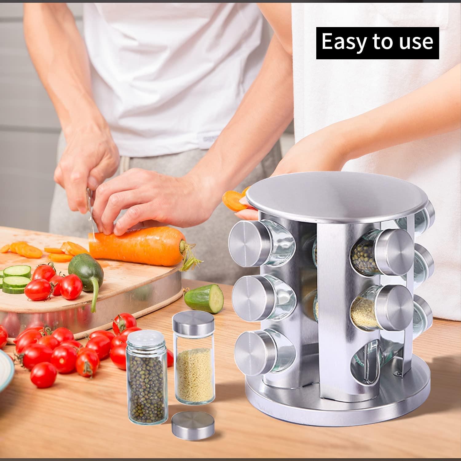 Rotating Spice Rack - Revolving Spice Organizer -5