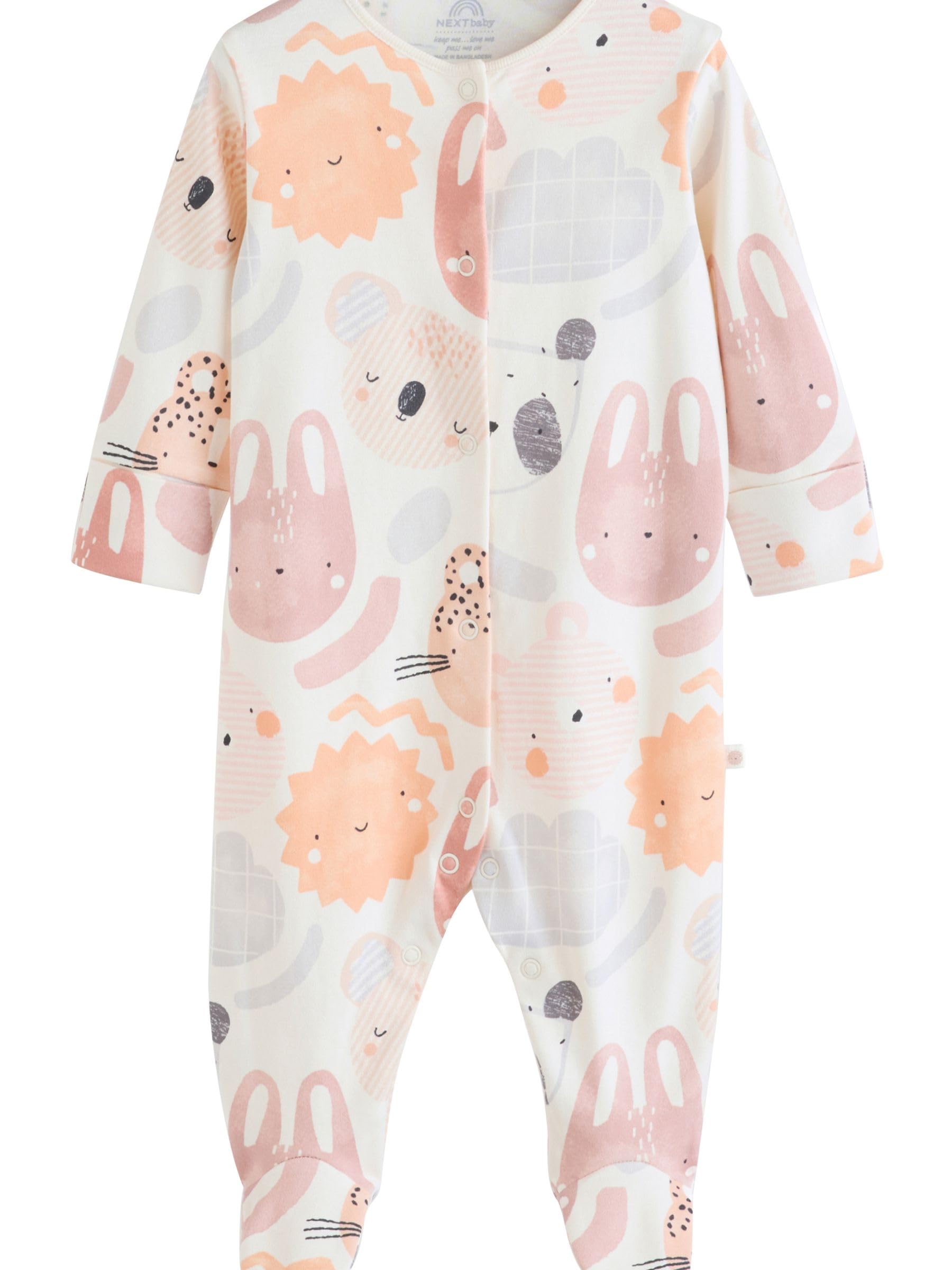 NEXT Bebé Pack de 4 Peleles con Estampado Animal 100% algodón para bebé