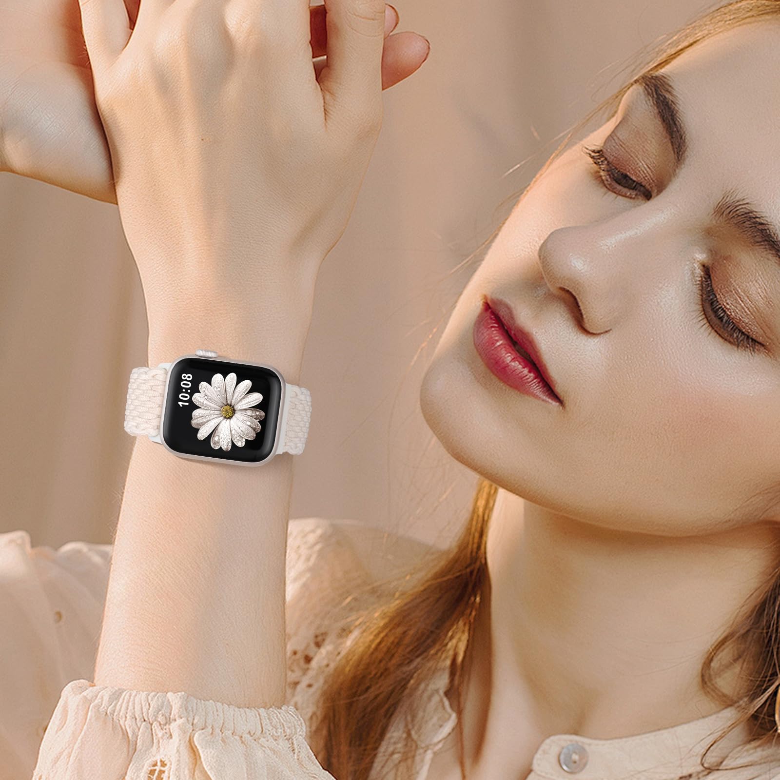 AMSKY Geflochtenes Elastisch Kompatibel mit Apple Watch Armband 40mm 44mm 42mm 46mm 41mm 45mm 38mm Damen Herren, Sport Textil Stoff mit Magnetschnalle für iWatch Series 11 10 9 8 7 6 5 4, SE 3 2 1