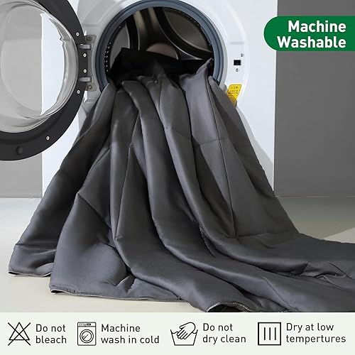 Miniatura 8 de Edredón suave tamaño Queen, ligero, relleno de edredón alternativo con 8 pestañas en las esquinas, mullido y transpirable con costuras en caja,