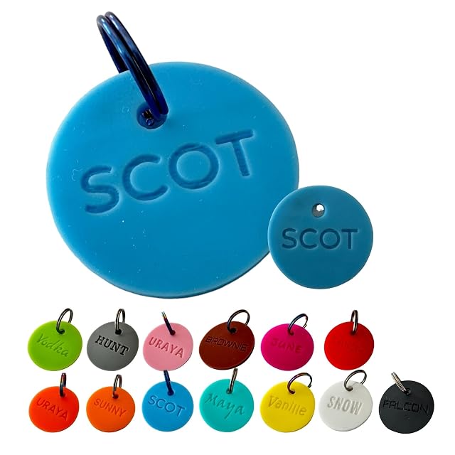 Medalla original grabada de silicona para perros o gatos, medallón personalizable flexible