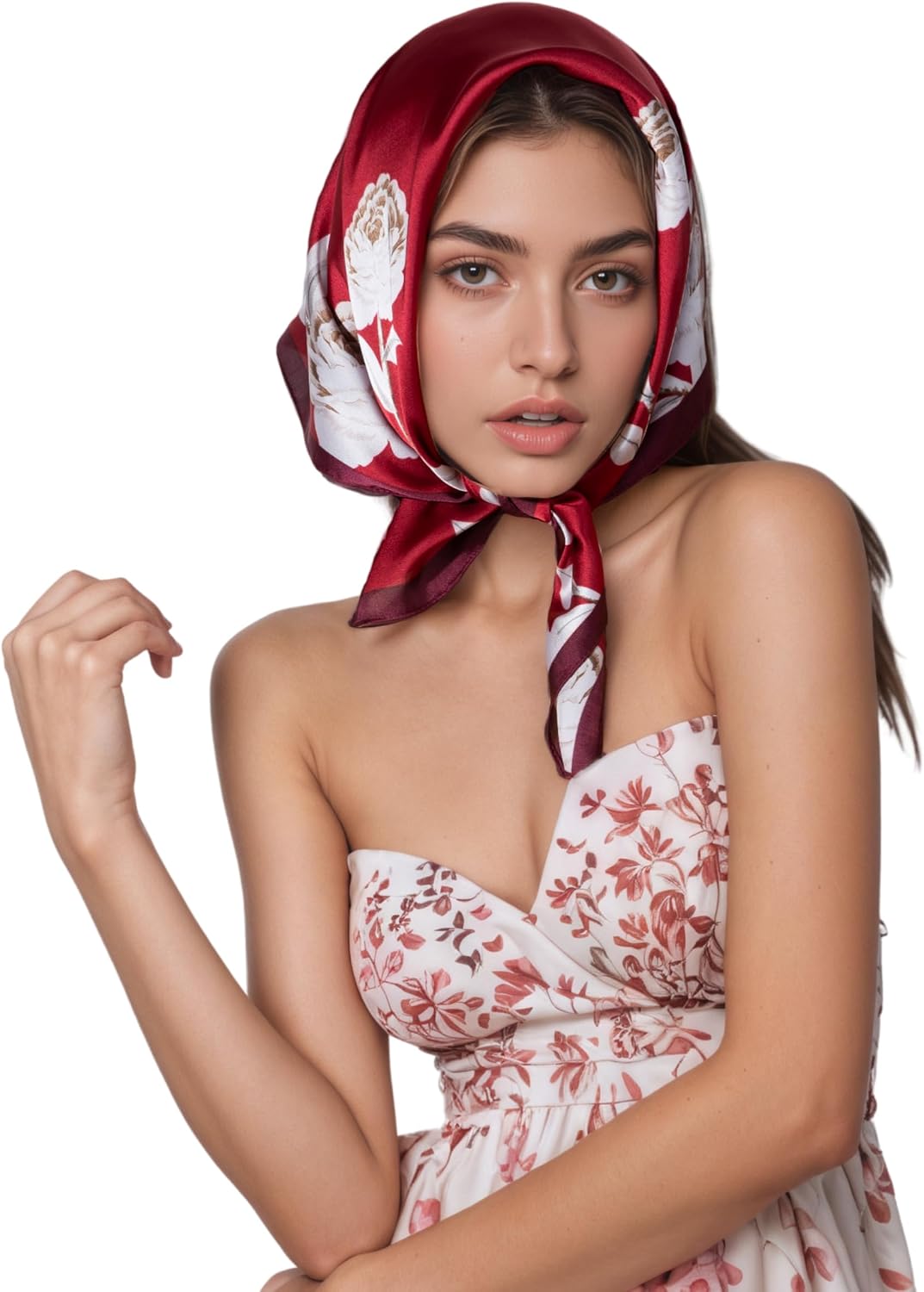 Breevo Women Satin Scarf Soft Silky Lightweight Hair Wrap Neck Head Bandana Purse Fashion Accessory