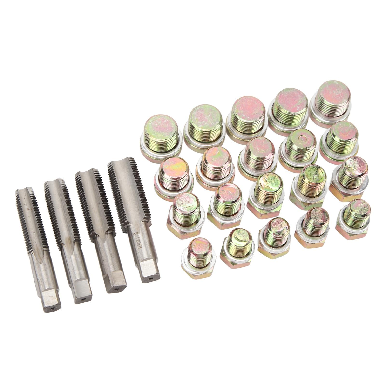 Ausla Kit di Riparazione della Filettatura della Coppa dell'olio da 64 Pezzi, Strumenti di Riparazione della Filettatura in Acciaio per Tappo di Scarico della Coppa e, Adatto per la Manutenzione e