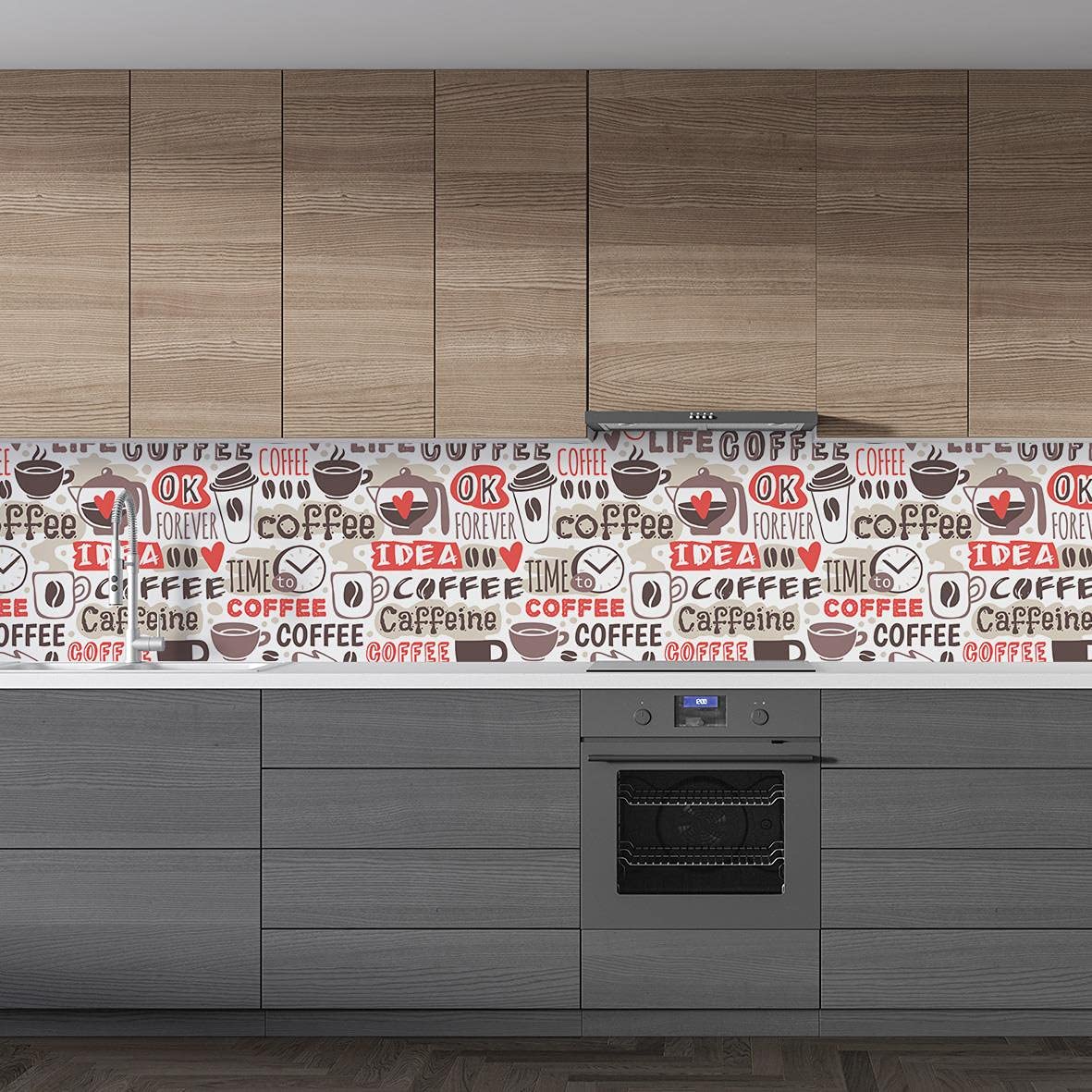 Mutfak Tezgah Arası Folyo Fayans Kaplama Folyosu İdea Coffee 60 x 400