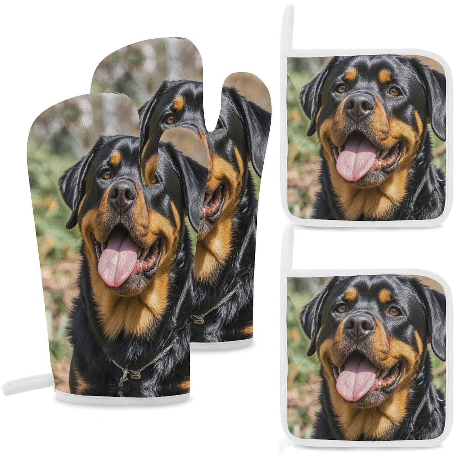 Maniques et gants de cuisine Rottweiler anti-chaleur pour éviter les brûlures au four