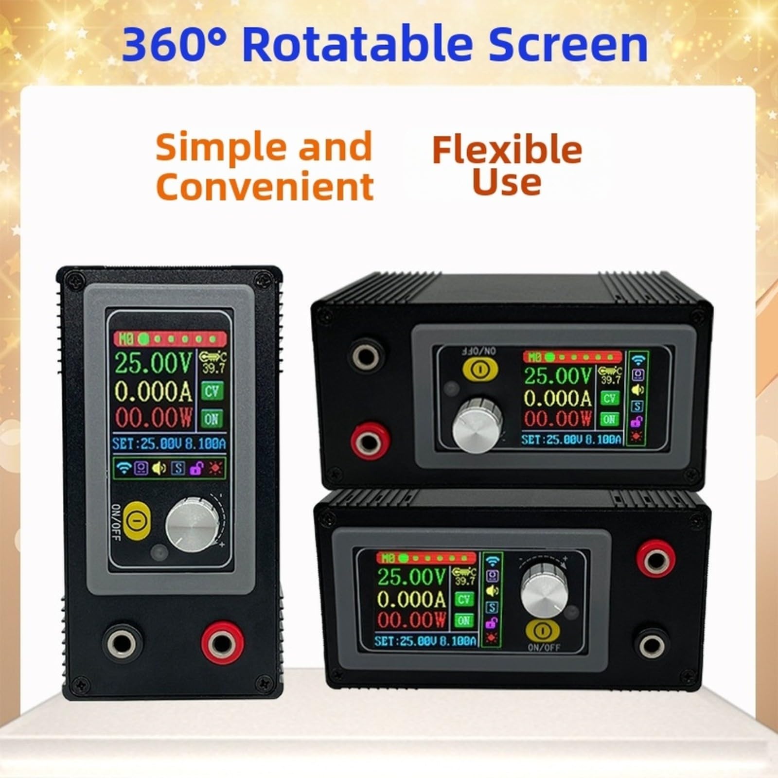 400W Alimentatore DC regolabile 0-50V 8A con telecomando WiFi, regolatore di tensione digitale con protezione da sovraccarico e 10 slot di memoria, adatto per CNC e laboratorio, nero (senza WIFI)