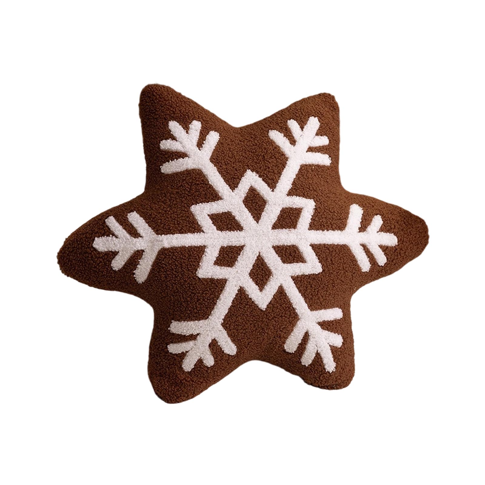 carotoe Christmas Snowflake Pattern Throw Pillow Fuzzy Furry Cushion Seat Pad for Sofa Couch Bedroom Winter Home Decoration Winter Soft Fuzzy Pillow