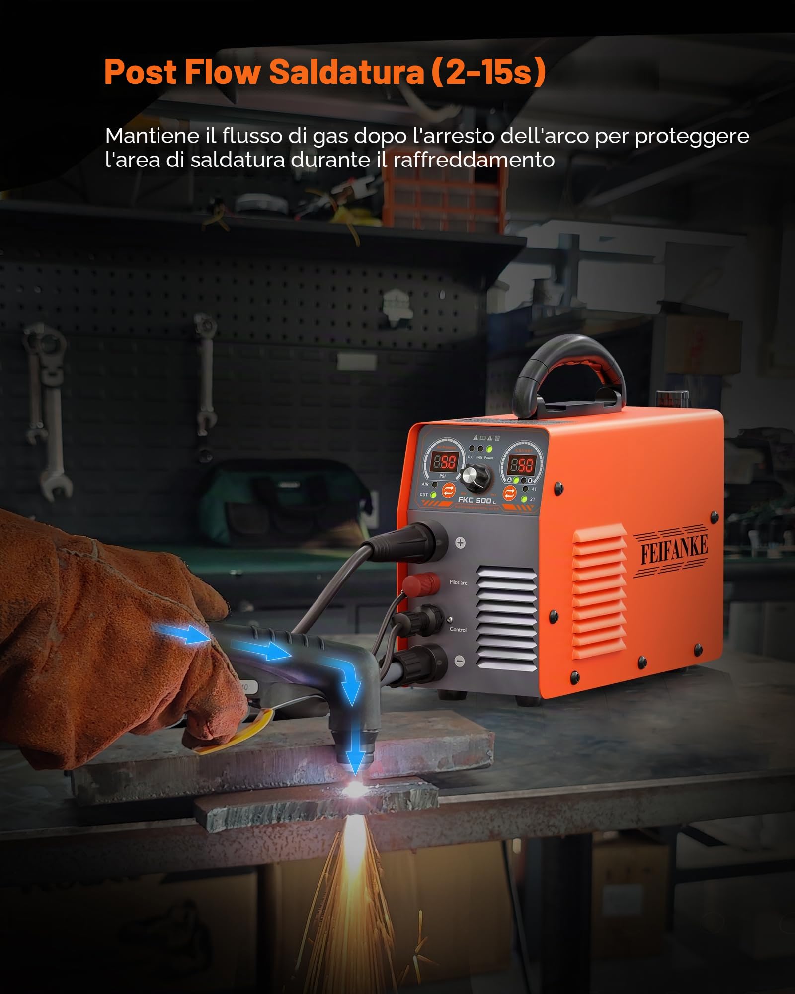 FEIFANKE 230V 50A Taglio Plasma Torcia Da Taglio A Bassa Frequenza IGBT 2T/4T Senza Contatto con Blow Back per Il Taglio Di Acciaio Inox Alluminio E Rame Spessore Massimo Di Taglio 25mm