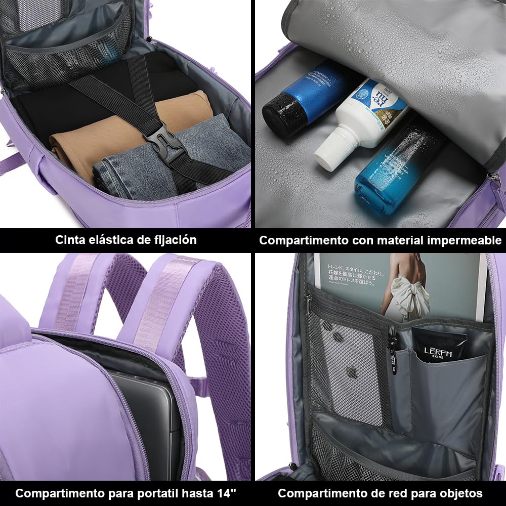 RAYKONG Mochila Cabina Ryanair 40x20x25cm 20L Impermeable Compatible Computadora Portátil 14 Pulgadas Puerto Carga Equipaje Mano Alta Resistencia