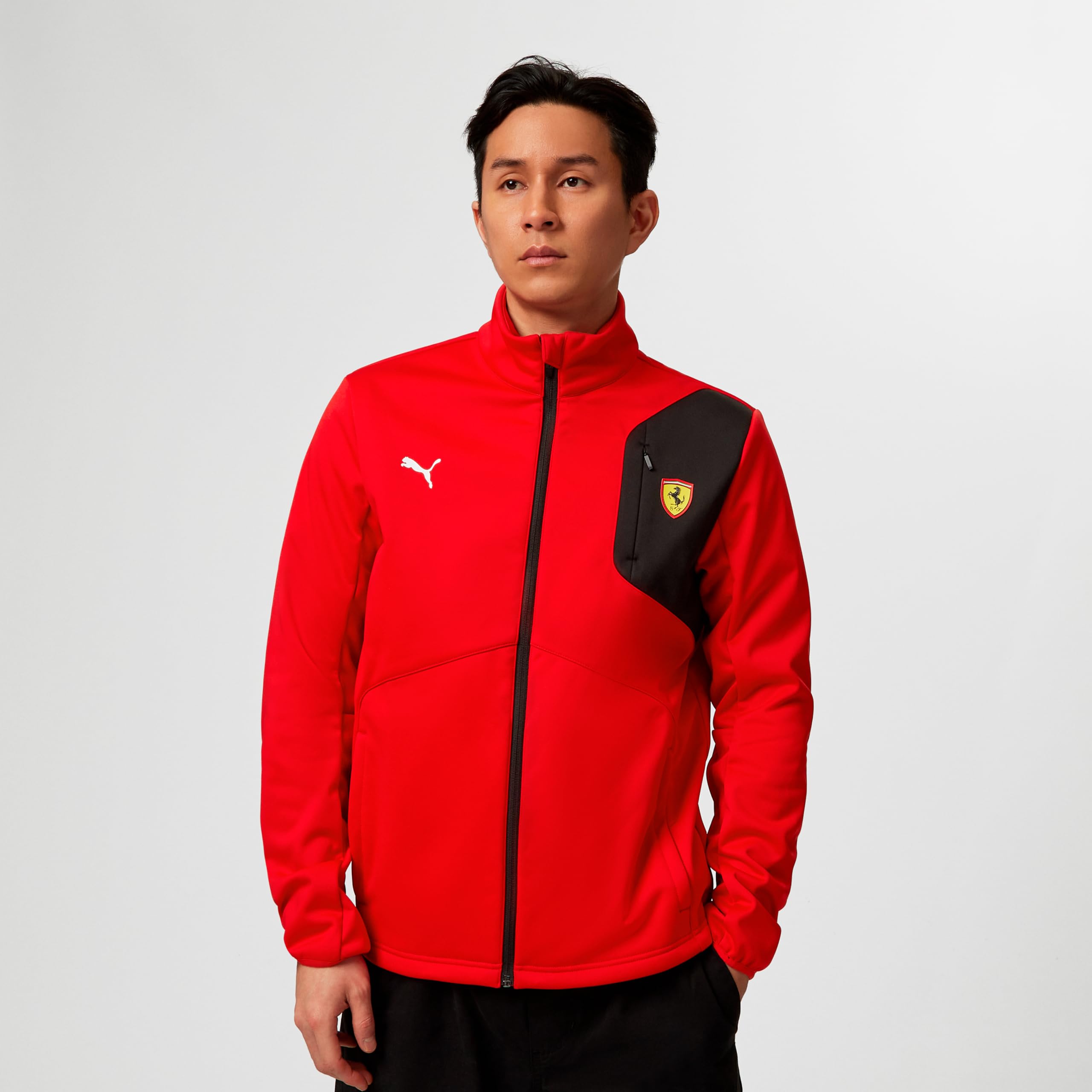PUMA Scuderia Ferrari - Chaqueta Soft Shell | Diseño del equipo, cierre con cremallera, protección contra la lluvia, ideal para días de carrera