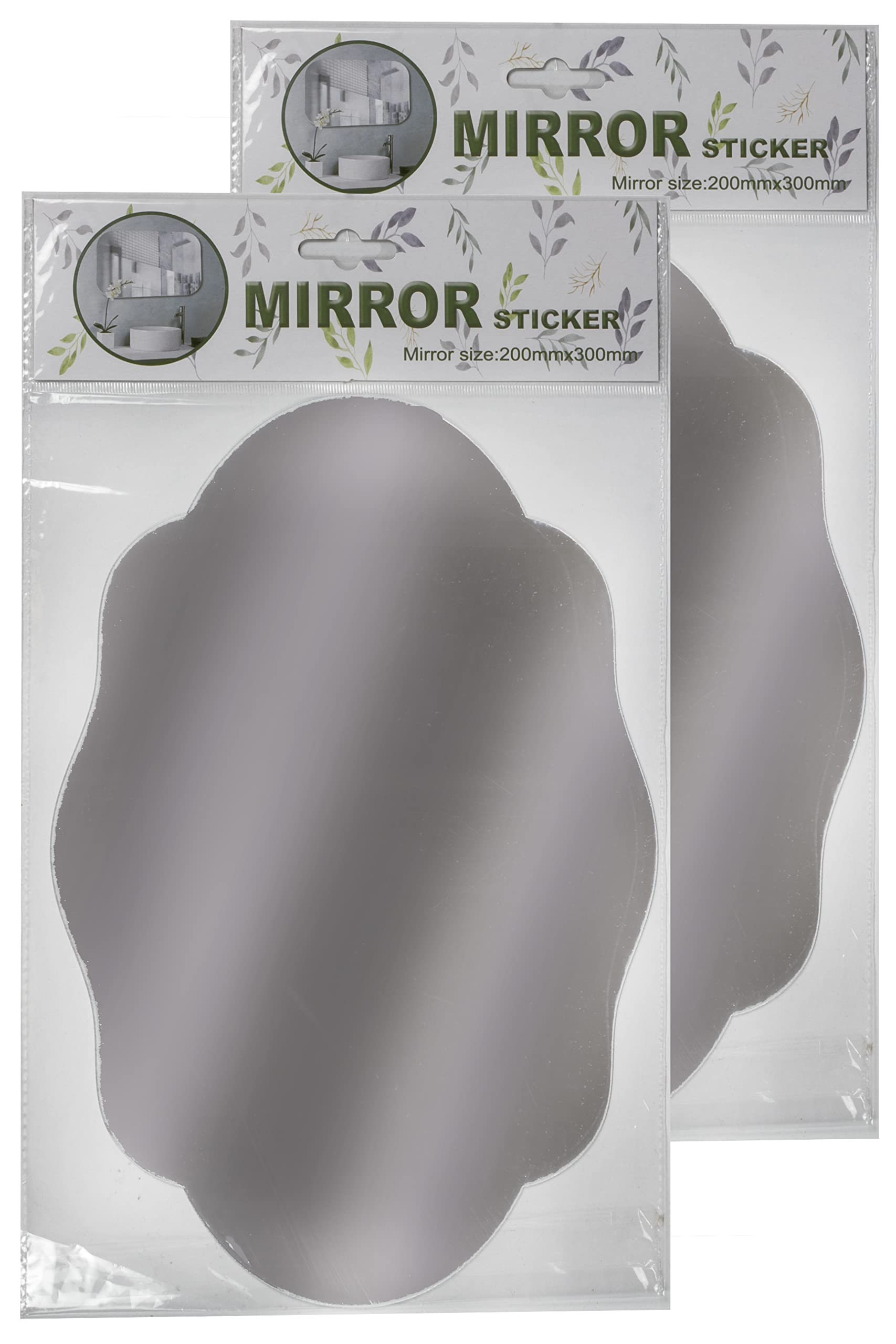 Homesoul Flexible Acrylic Mirror Sheets Self Adhesive Non Glass Mirror Tiles Mirror Stickers for Home Wall Decor (Pack of 2) HA-04