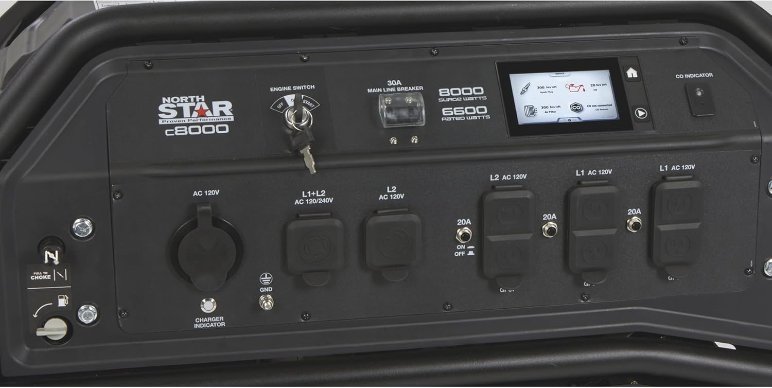 NorthStar c8000s Commercial-Grade Portable Generator with Electric Start, 8000 Surge Watts, 6600 Rated Watts, Model# 1654403