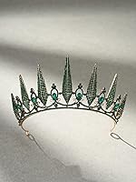 Vista 47 de SWEETV Tiaras y coronas para mujer, tiara de boda de cristal para novia, corona plateada de metal, accesorios de fiesta de disfraces