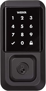 Weiser Halo Matte Black WiFi Smart Lock, Keyless Entry Door Lock, Touchscreen Keypad Door Lock, Amazon Alexa & Google Assistant/Google Home Compatible, Deadbolt Lock, Smart Locks for Entry Door