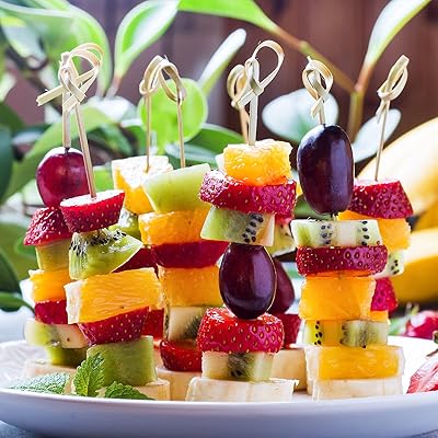 Bamboo Cocktail Picks 100 PCS Bamboo Skewers 6 Inch With