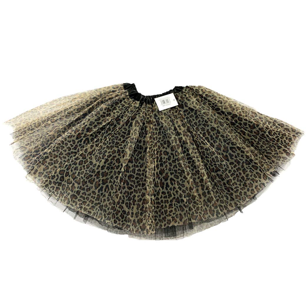 Stylex Party Black Brown Leopard Print Tutu - Dance, Halloween, Fancy Dress Costume, Skirt