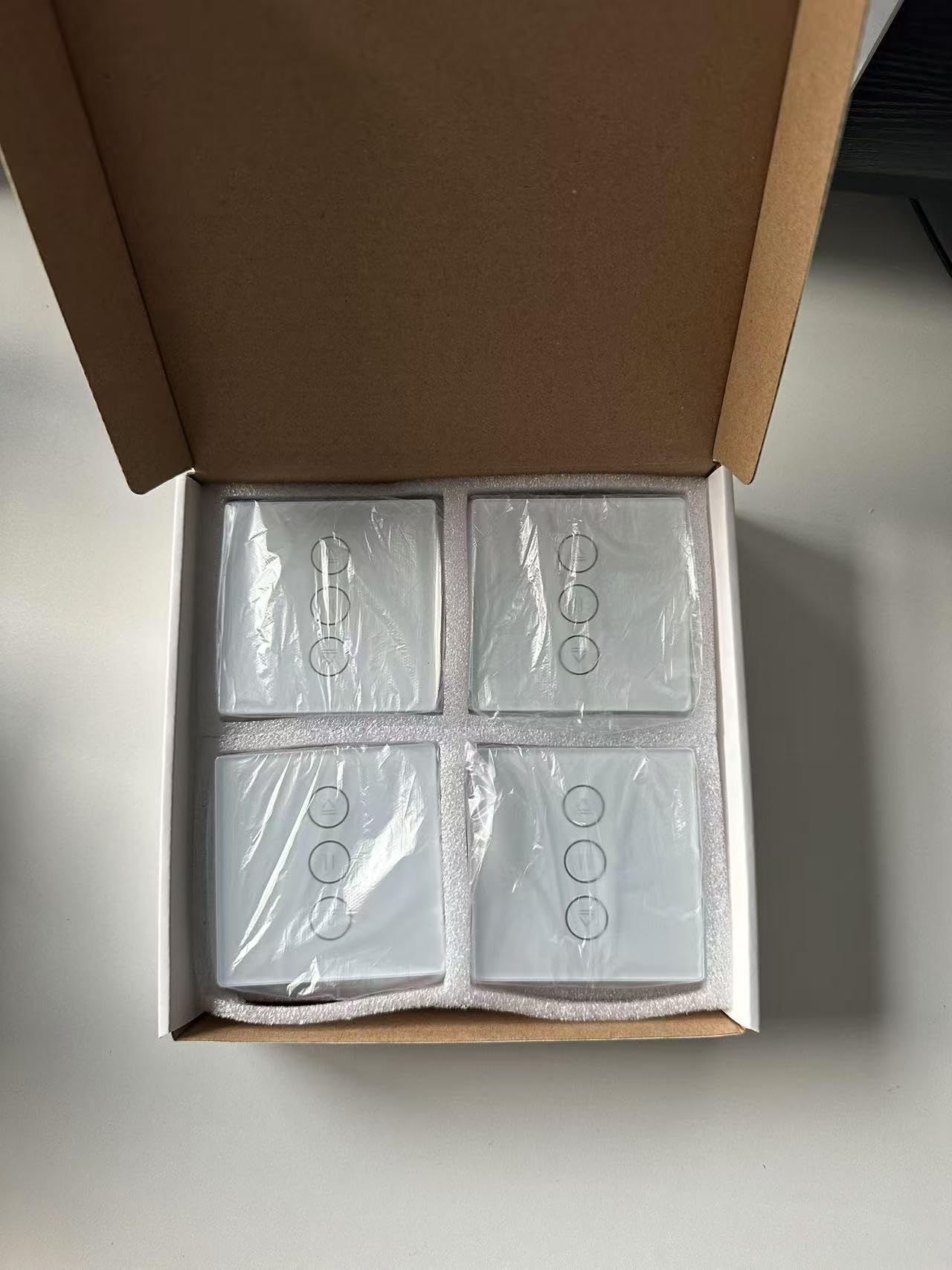 HEUXGIR Smart Rolluikschakelaar Inbouw - Alexa & Google Home Compatibel, 2 Stuks 80x80mm