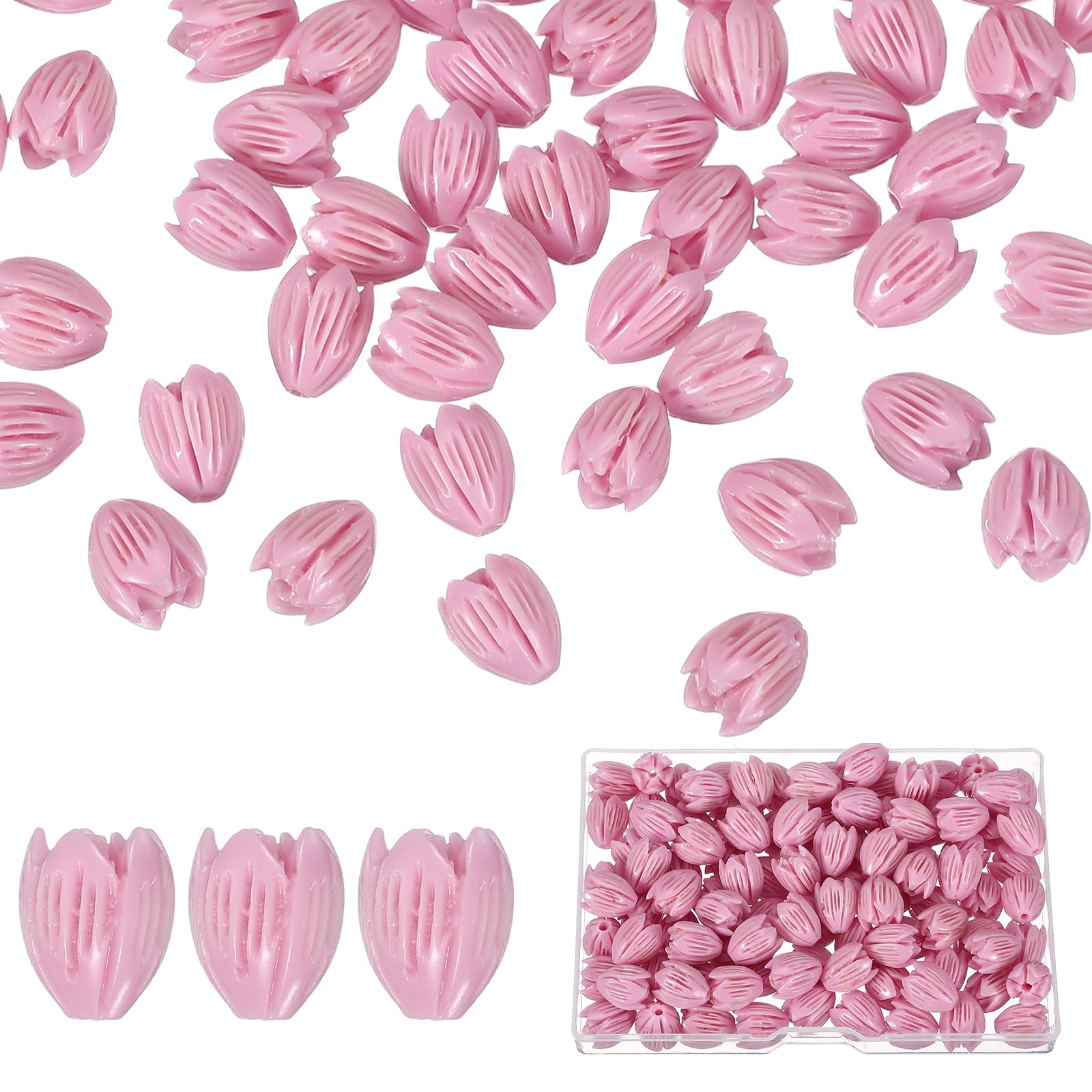 Perles fleurs corail lilas clair pour créer vos accessoires de mode