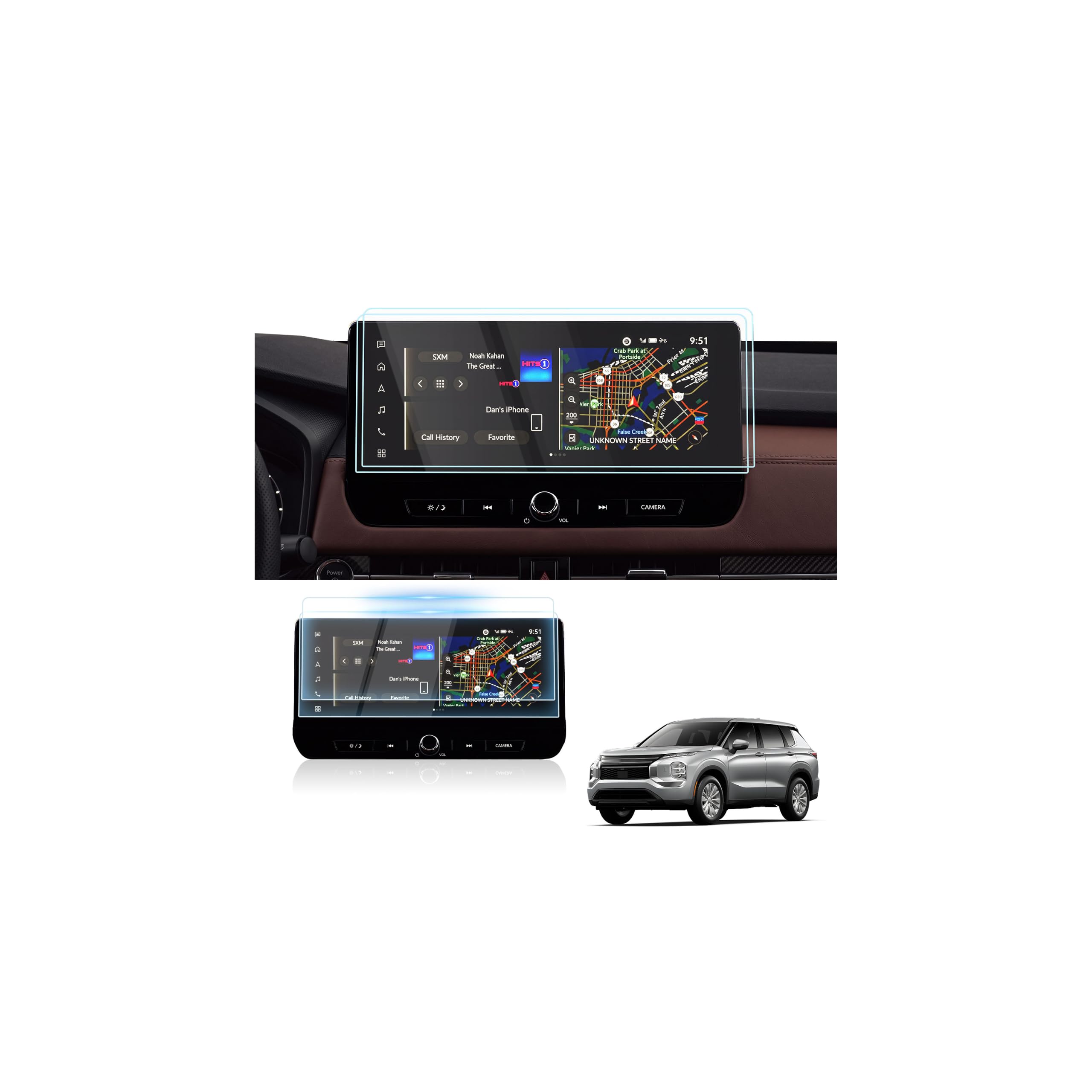 Karltys 2PCS Screen Protector for 2025 2026 Mitsubishi Outlander