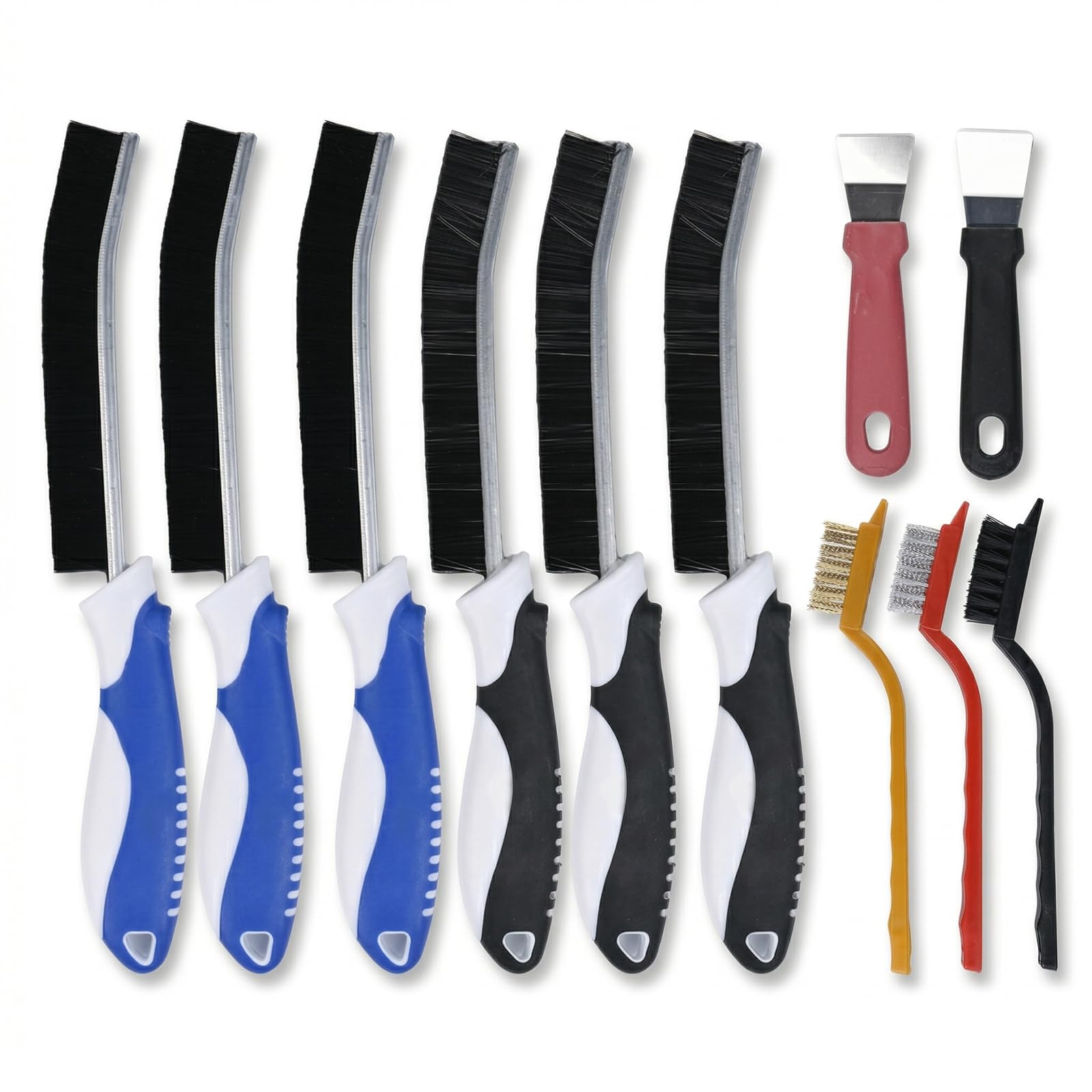 11PCS Fugenbürste Borsten Multifunktionale Drahtbürste Klein Reinigungsspatel Fugenbürste Bad Hartborsten Eckenreinigungsbürste Reinigungsbürste für Haushalt, Küche, Fahrzeug,Toilette