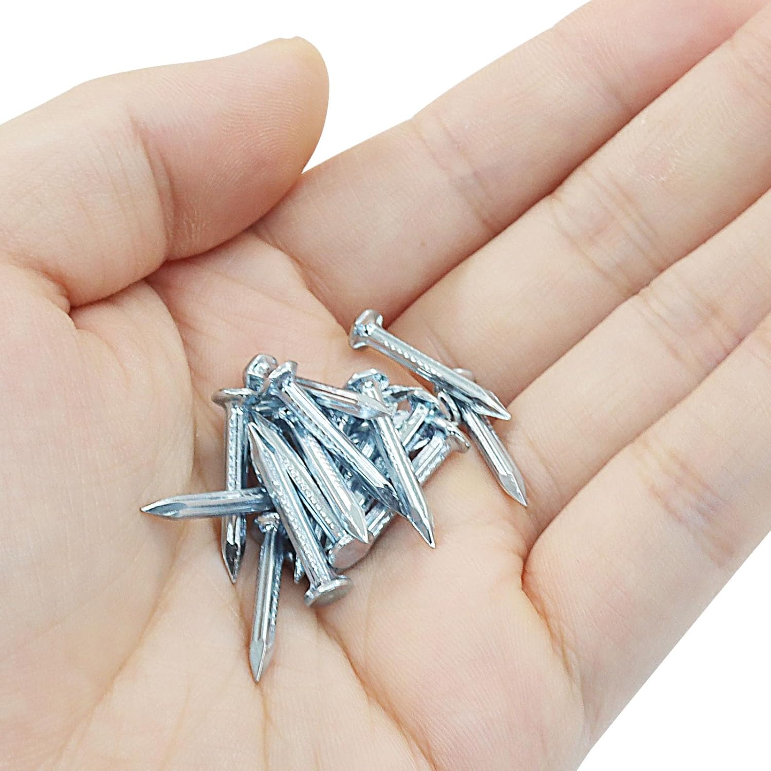 Hordion 100pcs Hardware Nails 0.79 inch, Carbon Steel Cement Nails Masonry Nails for Concrete Brick Woodworking Picture Hanging
