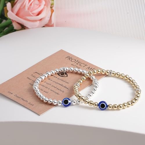 Miniatura 4 de 2 pulseras contra el mal de ojo para mujer, pulsera de cuentas de moda con dijes de mal de ojo de buena suerte, decoración de adorno, regalos