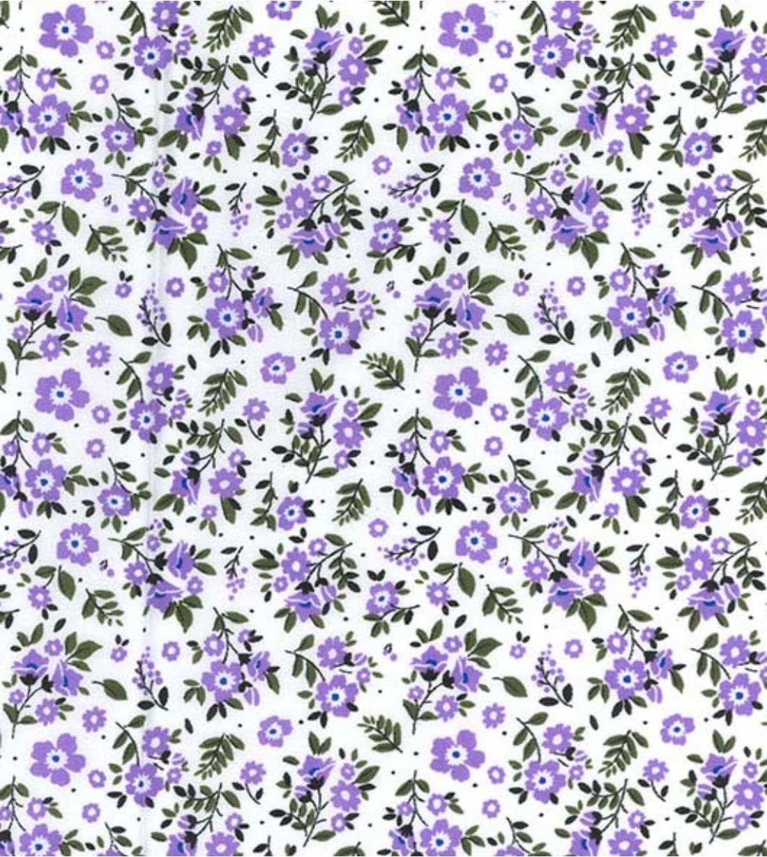 Tissu polycoton fleurs lilas de 1000 cm pour linge de maison élégant