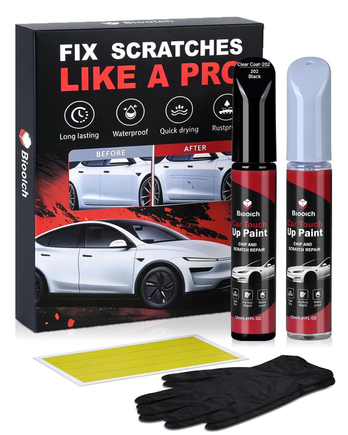 Amazon.com: Black 202 for Toyota Touch Up Paint Kit[2K Clear Coat
