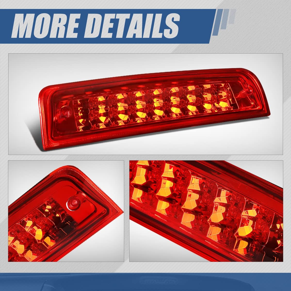 Buy 94-01 DODGE RAM LED L.E.D. 3RD THIRD BRAKE CARGO LIGHT CHROME In - Foto 11