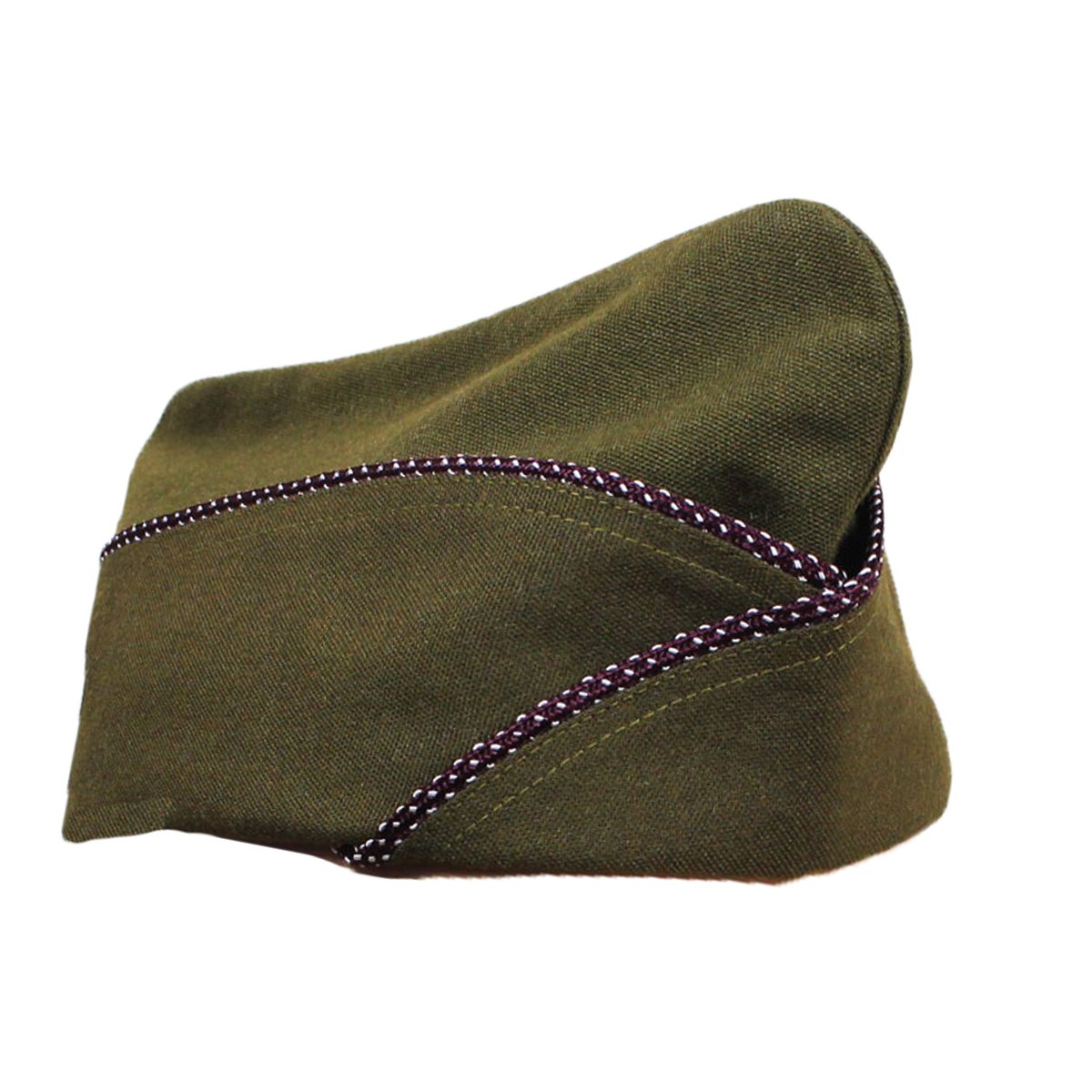 Epic Militaria WW2 US Issue Type Olive Green Garrison Side Cap- Piping Options (Large (58/59 cm), Medical (Maroon and White Piping))