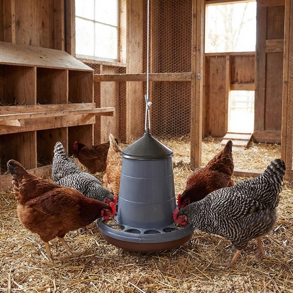 Mangiatoia tramoggia gallina per appendere 16 kg, dimensioni 46 x 55 cm