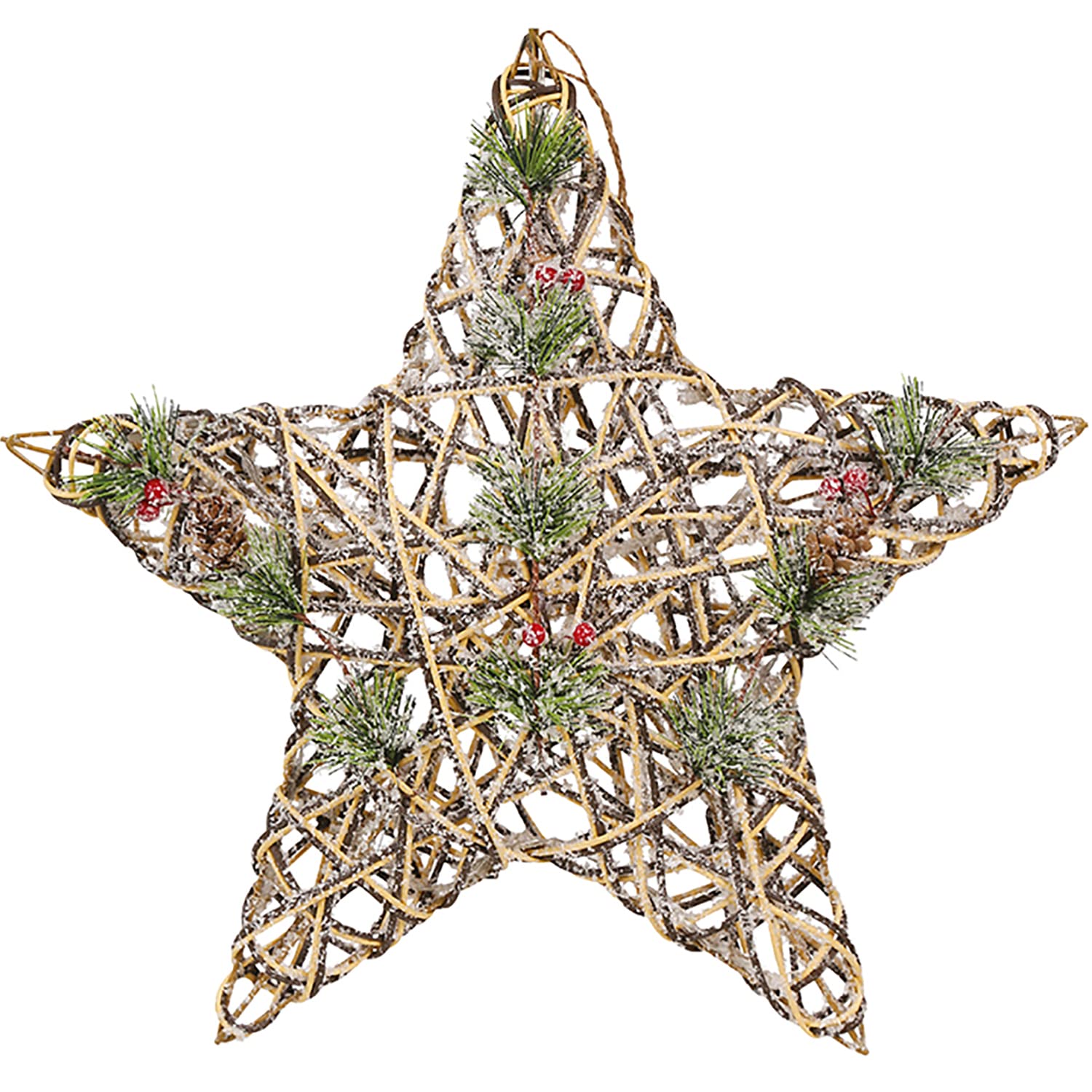 Estrella de 15 Led de Mimbre a Pilas de 40 cms