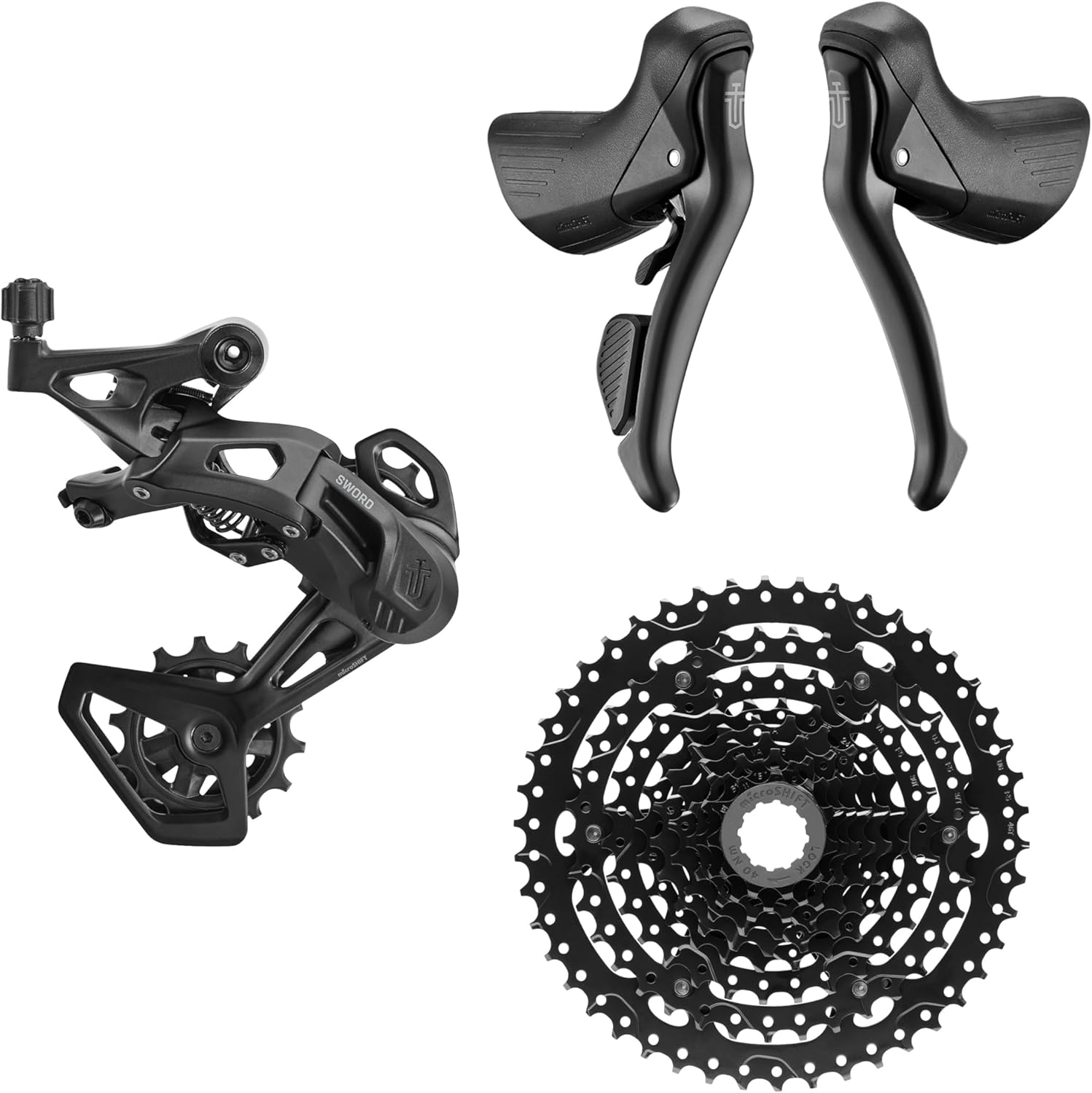 microSHIFT Sword Black 1x9-Speed Groupset - Includes Brake/Shifters