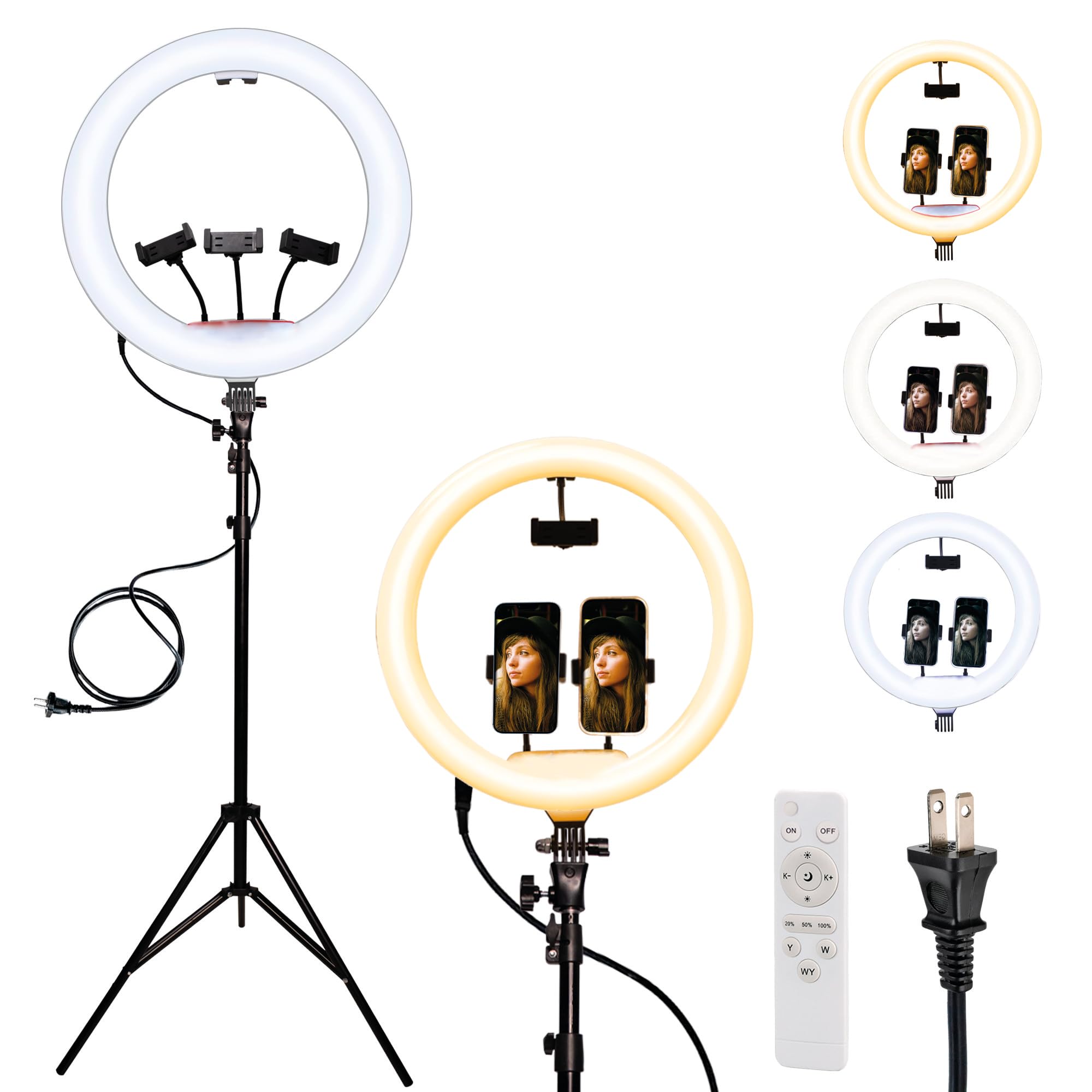 Archy Aro de luz con Tripie 18 Pulgadas 1-2mts para Celular Camara (A18T2) - 18 pulgadas - Tricolor
