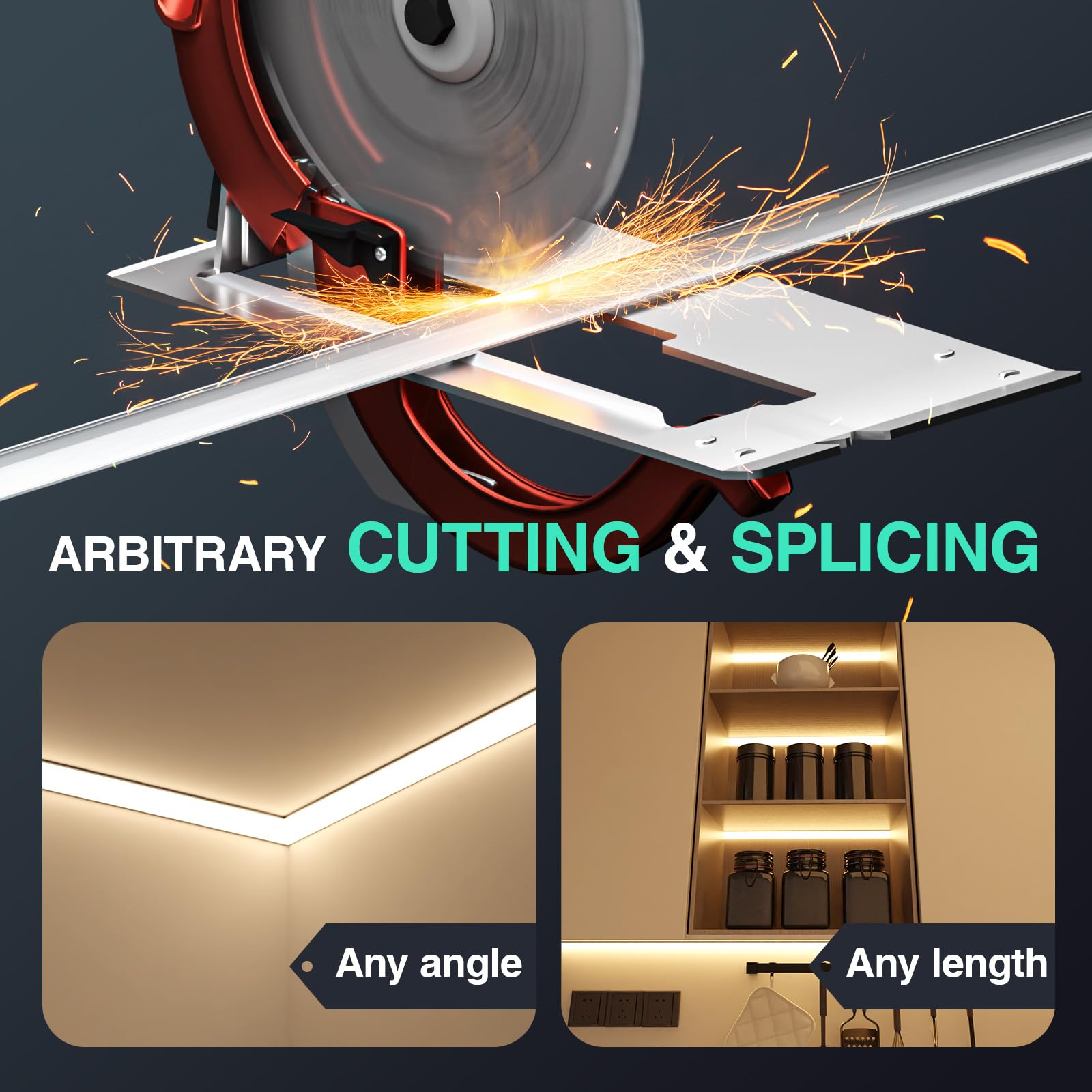 LED-Aluminiumprofil, 45-Grad-V-Winkel, 10 Stück à 1 Meter (10m Gesamtlänge), mit milchweißer PC-Abdeckung, Endkappen und Montageclips für LED-Streifen (10-teilig × 1m) [Energieeffizienzklasse A++]