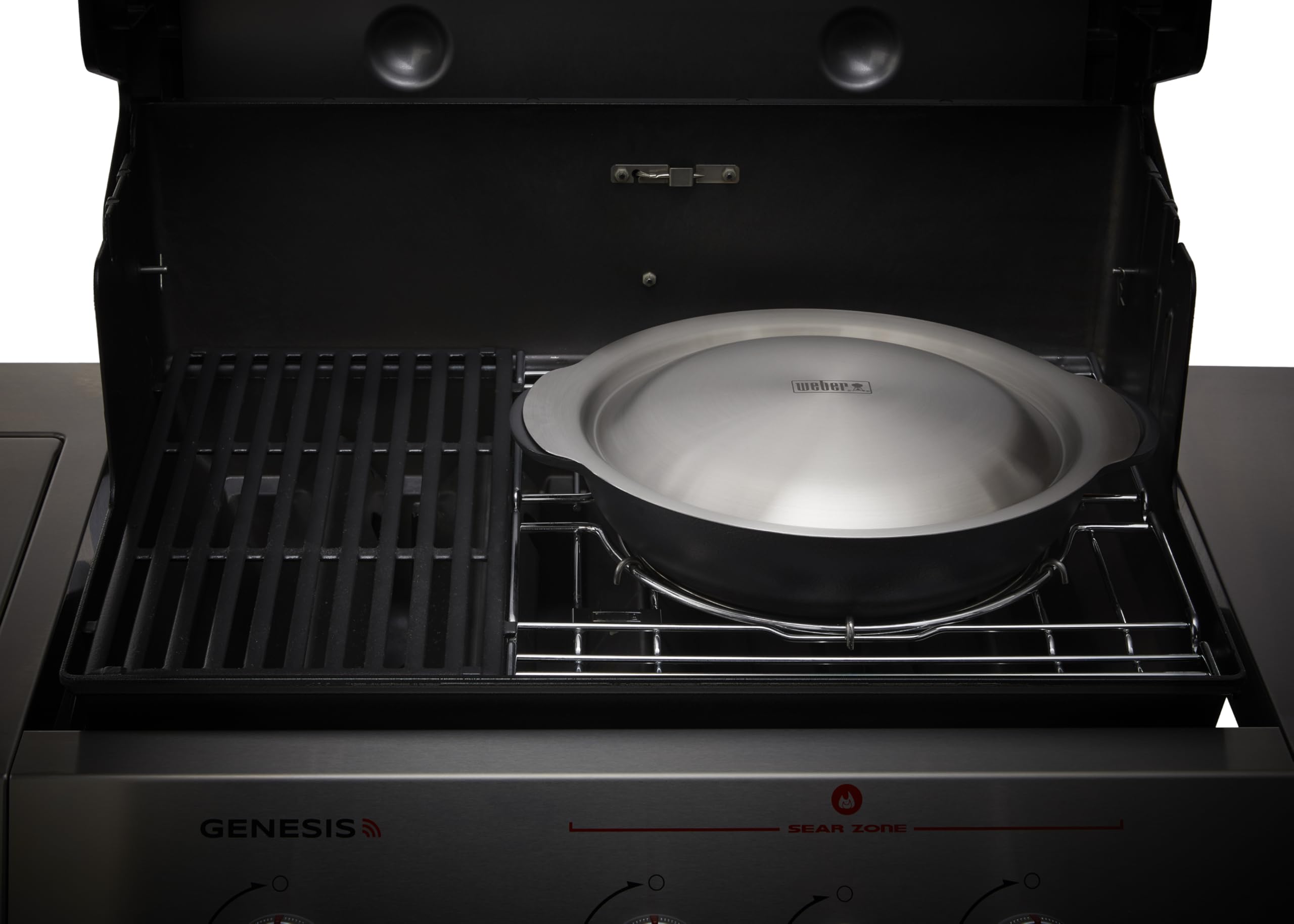 Weber Crafted Wok & Panier Vapeur/Set 2-en-1 en Acier Inoxydable pour saisir et Cuire à la Vapeur des légumes, de la Viande ou du Poisson – Argent (7607)