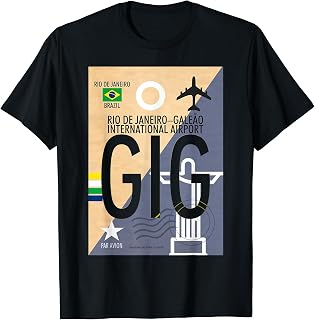 GIG AIRPORT CODE BAGGAGE TAG Rio de Janeiro Brazil T-Shirt