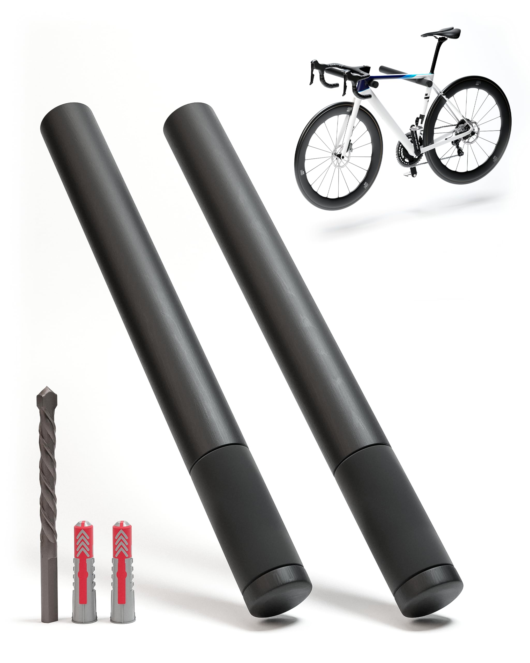 Borgen Supporto bici da parete - Portabici da parete in legno per bici da corsa - In legno di quercia - Supporti bici da MTB, bici da corsa e city bike
